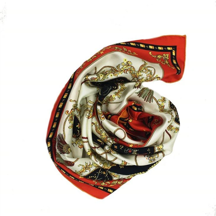 Custom Double Sided Digital Print Silk Scarfs For Women Stylish